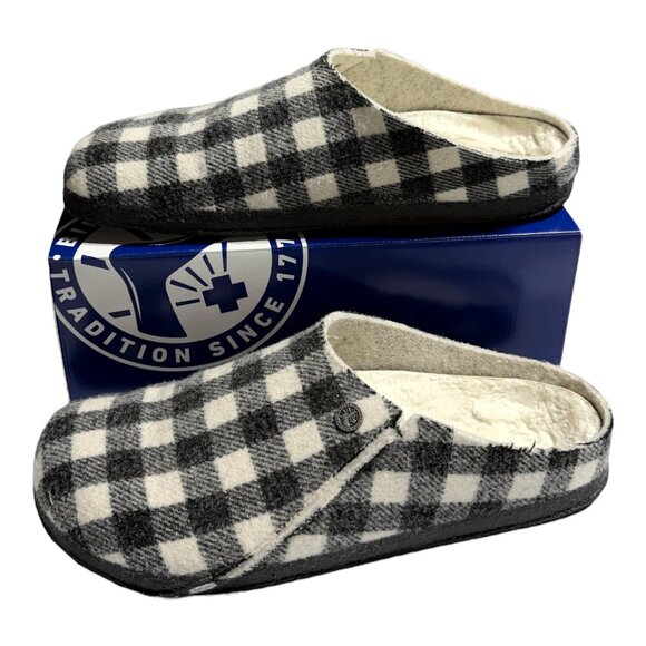 Birkenstock Zermatt Rivet Shearling Plaid Clogs EU 45 US 12 Regular Width - Picture 2 of 5